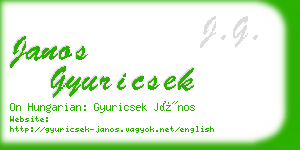 janos gyuricsek business card